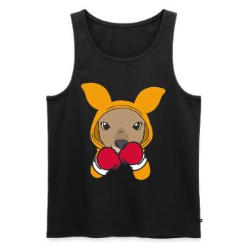 Känguru Boxer Kampfsportler Sparring Sport Boxen - Männer Premium Bio Tank Top - Schwarz - Vorne - Michal (187cm)
