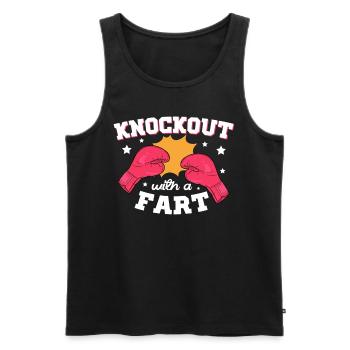 Knockout avec un Fart Combat Sports Boxer - Débardeur bio Premium Homme - noir - Devant - AI Model Male 178 light (178cm)