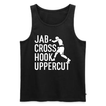Jab Cross Hook Uppercut Combat Sports Boxer Punch - Männer Premium Bio Tank Top - Schwarz - Vorne - Michal (187cm)