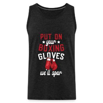 Enfilez vos gants de boxe Spar Sports - Débardeur bio Premium Homme - charbon - Devant - Alexander (188cm)
