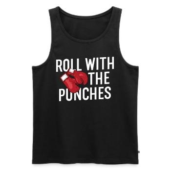 Roll With The Punches Combat Sports - Débardeur bio Premium Homme - noir - Devant - AI Model Male 178 light (178cm)