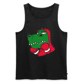 Dinosaurier Boxer Kampfsportler Sparring Sport - Männer Premium Bio Tank Top - Schwarz - Vorne - AI Model Male 178 light (178cm)