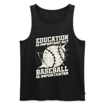 L’éducation est importante, mais les joueurs de baseball sportif - Débardeur bio Premium Homme - noir - Devant - Michal (187cm)
