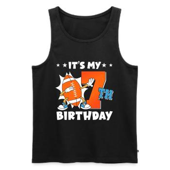 It's my 7th birthday American Football - Men's Premium Organic Tank Top - black - Front - Michal (187cm)