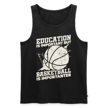Bildung Ist Wichtig, Aber Sportball Basketball - Männer Premium Bio Tank Top - Schwarz - Vorne - Michal (187cm)