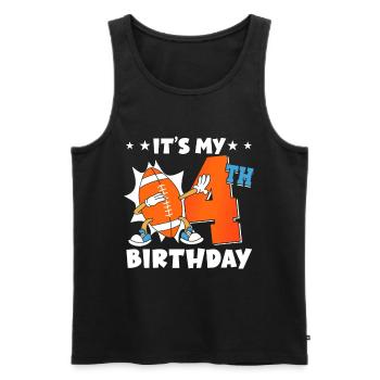 Es Ist Mein 4. Geburtstag American Football - Männer Premium Bio Tank Top - Schwarz - Vorne - Michal (187cm)
