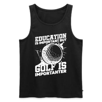 L’éducation est importante, mais le golf de balle et de club - Débardeur bio Premium Homme - noir - Devant - AI Model Male 178 light (178cm)