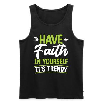 Believe in yourself God worshippers Believe Jesus - Men's Premium Organic Tank Top - black - Front - AI Model Male 178 light (178cm)