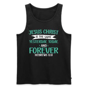 Jésus-Christ est la même foi chrétienne - Débardeur bio Premium Homme - noir - Devant - Michal (187cm)