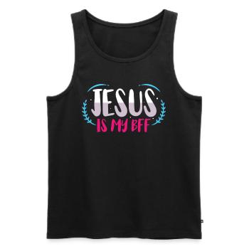 Jésus est mon ami la foi chrétienne - Débardeur bio Premium Homme - noir - Devant - Michal (187cm)