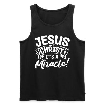 Jesus Christ It is a miracle of Christian - Men's Premium Organic Tank Top - black - Front - AI Model Male 178 light (178cm)