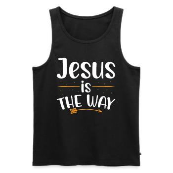 Jesus Ist Der Weg Christlicher Glaube An Gott - Männer Premium Bio Tank Top - Schwarz - Vorne - AI Model Male 178 light (178cm)