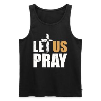 Let's pray cross Christian faith in God - Men's Premium Organic Tank Top - black - Front - AI Model Male 178 light (178cm)