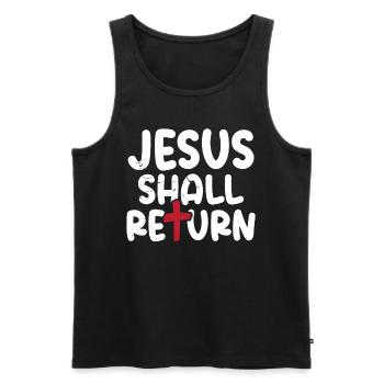 Jesus Will Come Again Cross Christian Faith - Men's Premium Organic Tank Top - black - Front - AI Model Male 178 light (178cm)