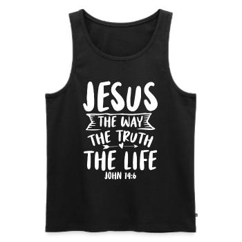Jesus The Way The Truth Christian Faith - Men's Premium Organic Tank Top - black - Front - AI Model Male 178 light (178cm)