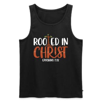 Rooted in Christ of Ephesian Christians - Men's Premium Organic Tank Top - black - Front - Michal (187cm)