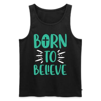 Geboren Um Zu Glauben Christliches Kreuz Glaube - Männer Premium Bio Tank Top - Schwarz - Vorne - Michal (187cm)