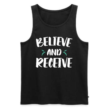 Believing and receiving Christian faith in God - Men's Premium Organic Tank Top - black - Front - AI Model Male 178 light (178cm)