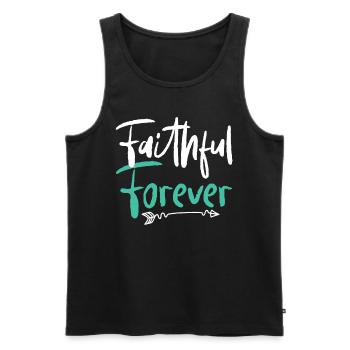 Faithful forever Christian faith in God Jesus - Men's Premium Organic Tank Top - black - Front - AI Model Male 178 light (178cm)