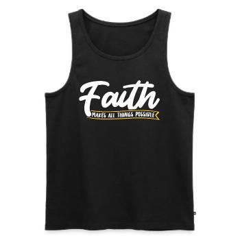 Faith makes everything possible Christian Jesus - Men's Premium Organic Tank Top - black - Front - AI Model Male 178 light (178cm)