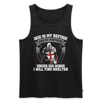 Gott Ist Meine Zuflucht Tempelritter Christlicher - Männer Premium Bio Tank Top - Schwarz - Vorne - Michal (187cm)
