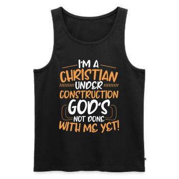 I am a Christian building up believing Jesus Christ - Men's Premium Organic Tank Top - black - Front - Michal (187cm)