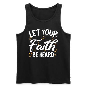 Let Your Faith Be Heard Music Christian - Men's Premium Organic Tank Top - black - Front - AI Model Male 178 light (178cm)