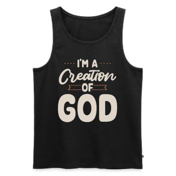 I am a creation of God's Christian faith - Men's Premium Organic Tank Top - black - Front - Michal (187cm)