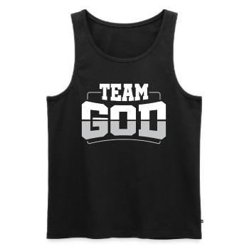 Team God Sports Athletes Christian Faith - Men's Premium Organic Tank Top - black - Front - AI Model Male 178 light (178cm)