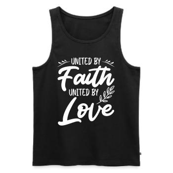 United in faith, united in love - Men's Premium Organic Tank Top - black - Front - AI Model Male 178 light (178cm)