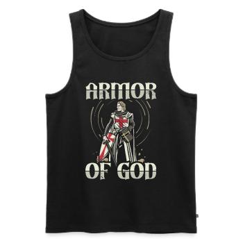 Armor of God Templar Knight Christian Faith - Men's Premium Organic Tank Top - black - Front - AI Model Male 178 light (178cm)
