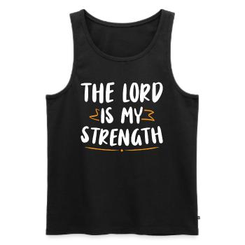 The Lord is my strength Bible verse Christian - Men's Premium Organic Tank Top - black - Front - Michal (187cm)