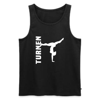 Turnen - Männer Premium Bio Tank Top - Schwarz - Vorne - Michal (187cm)