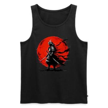 Japanische Samurai Silhouette Vintage Kämpfer - Männer Premium Bio Tank Top - Schwarz - Vorne - AI Model Male 178 light (178cm)