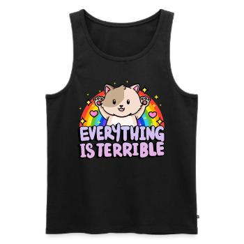 Everything is horrible sarcasm rainbow - Men's Premium Organic Tank Top - black - Front - Michal (187cm)