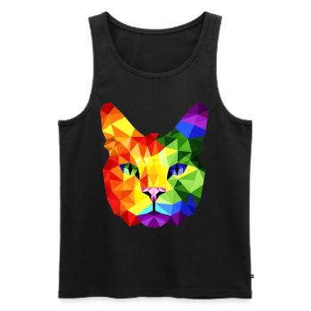 Lgbt Silhouette Poly Art Crystal Kitten Lover - Men's Premium Organic Tank Top - black - Front - AI Model Male 178 light (178cm)