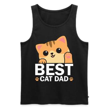 Best Cat Dad Cute Kitten Lover Paw Vatertag - Männer Premium Bio Tank Top - Schwarz - Vorne - Michal (187cm)