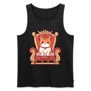 Throne King Meme Kitten Pet Lover - Men's Premium Organic Tank Top - black - Front - AI Model Male 178 light (178cm)