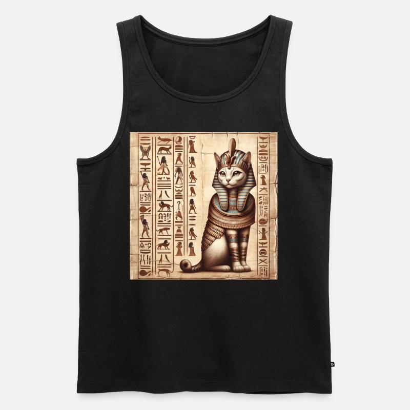 Pharaoh Papyrus Scroll Retro Desert - Men's Premium Organic Tank Top - black