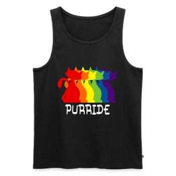 Purride Regenbogen Kätzchen Bunte Lgbt Silhouette - Männer Premium Bio Tank Top - Schwarz - Vorne - AI Model Male 178 light (178cm)