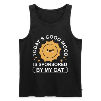 Cute Sun Today's good mood is inspired by my - Men's Premium Organic Tank Top - black - Front - AI Model Male 178 light (178cm)