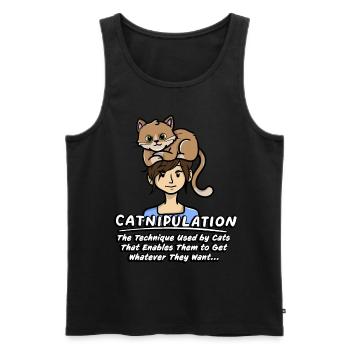 Catnipulation Technique Of Kitten Lover Cute Cat - Men's Premium Organic Tank Top - black - Front - Michal (187cm)