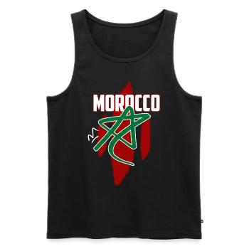 Marokko - Männer Premium Bio Tank Top - Schwarz - Vorne - AI Model Male 178 light (178cm)