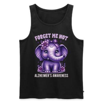 Forget Me Not Alzheimer Awareness Elephant - Men's Premium Organic Tank Top - black - Front - Michal (187cm)