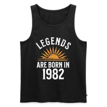 Legenden sind in 1982 geboren – Geschenkidee - Männer Premium Bio Tank Top - Schwarz - Vorne - Michal (187cm)