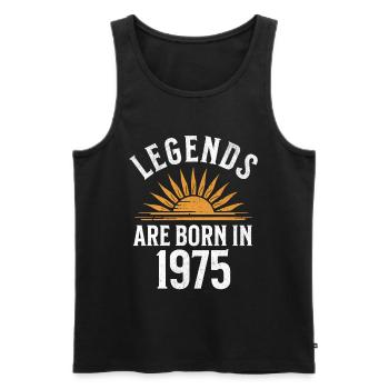 Legenden sind in 1975 geboren – Geschenkidee - Männer Premium Bio Tank Top - Schwarz - Vorne - Michal (187cm)