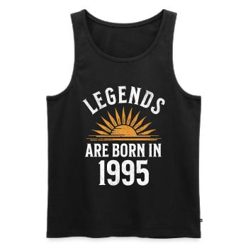 Legenden sind in 1995 geboren – Geschenkidee - Männer Premium Bio Tank Top - Schwarz - Vorne - Michal (187cm)
