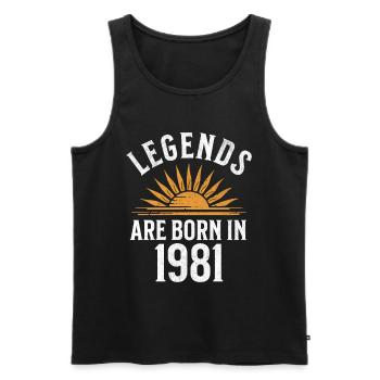 Legenden sind in 1981 geboren – Geschenkidee - Männer Premium Bio Tank Top - Schwarz - Vorne - AI Model Male 178 light (178cm)