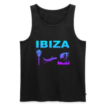 Ibiza Vibes - Men's Premium Organic Tank Top - black - Front - Michal (187cm)