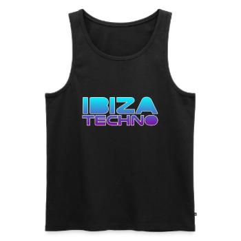 Ibiza Techno - Men's Premium Organic Tank Top - black - Front - Michal (187cm)